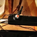 image of Contact Mic Clamped to Chair